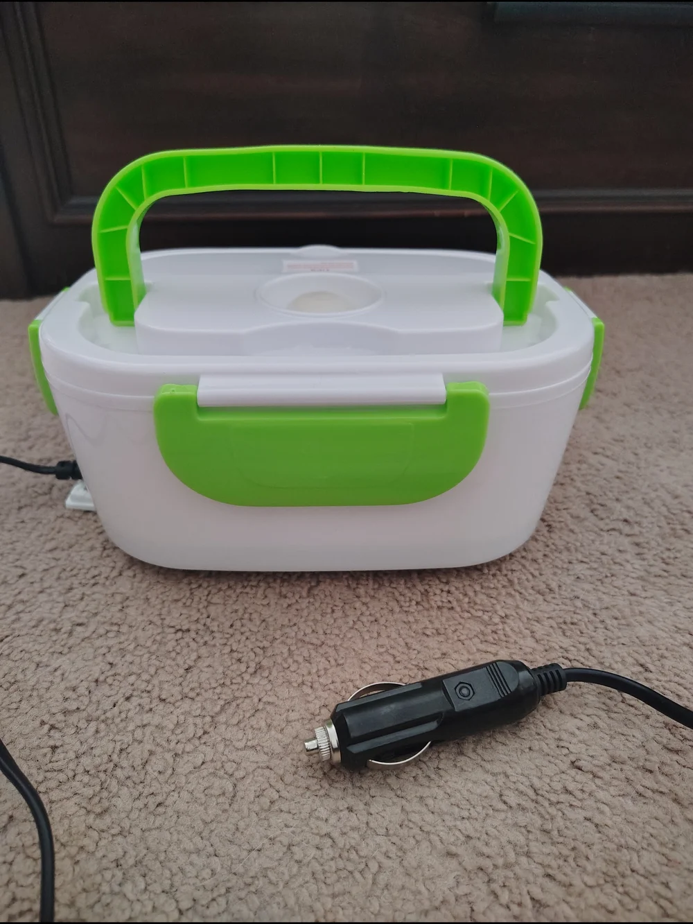 Portable Electric Lunch Box with Green Handle